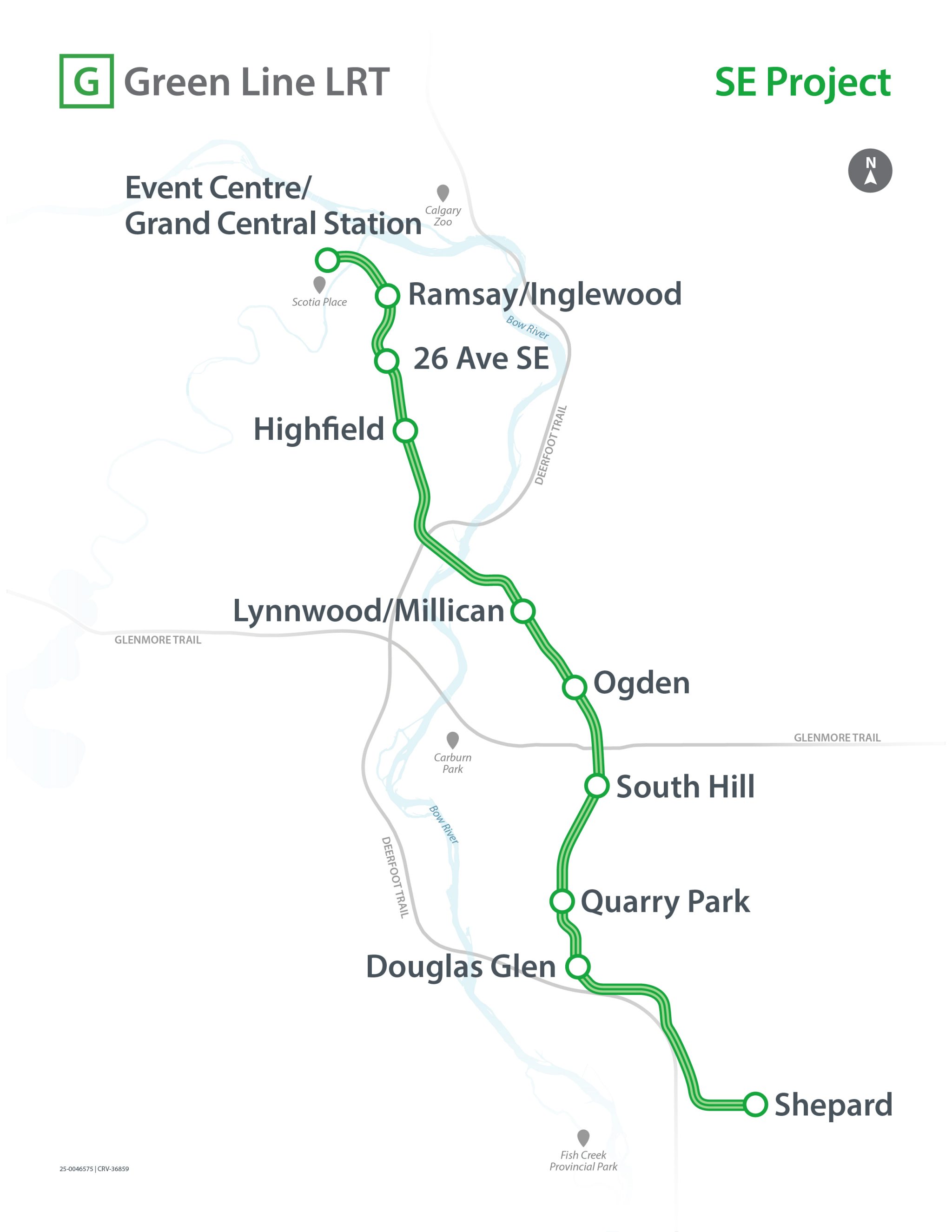Green Line LRT map